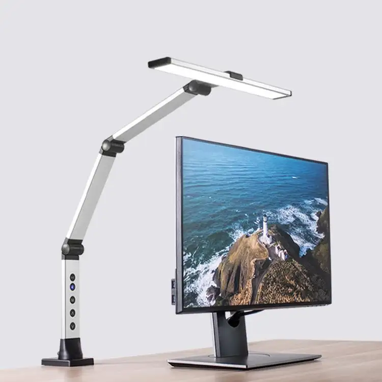 Adjustable Desktop Lamps with 5 Color Modes and 7 Brightness Levels Rechargeable Desk Eye Protection Clip Adjustable Lamp Table