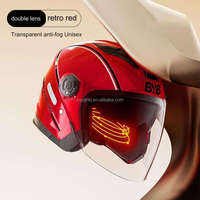 Nouveaux produits : Casque de moto demi-face avec lentille HD double, ajustement de la visière, doublure confortable, pour toutes les saisons