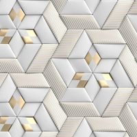 Papier peint PVC UDK à motif géométrique blanc avec adhésif intégré et design imperméable en relief profond pour la décoration de la maison en DIY