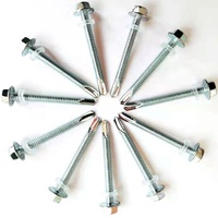 Vis autoperceuses autotaraudeuses en acier zingué M4.8-M5.5 à tête hexagonale avec rondelle hexagonale extérieure, pour perçage (pouces)