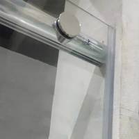 Porte de douche coulissante en verre trempé sans cadre au design moderne KMRY, avec plateau rectangulaire droit, garantie de 2 ans pour une utilisation dans les salles de bain d'hôtel
