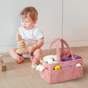 Organisateur de caddie de couches en velours côtelé doux de bonne qualité pour les sacs <span class=keywords><strong>à</strong></span> <span class=keywords><strong>langer</strong></span> hospitaliers avec étui <span class=keywords><strong>à</strong></span> cosmétiques de voyage moelleux - Product Image 3