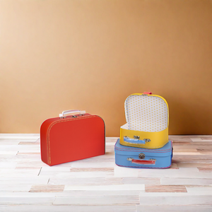 Wholesale Paperboard Suitcase Shape Gifts <b>Boxes</b> Baby <b>Cardboard</b> Kids Suitcase with Metal Handle - Product Image 5