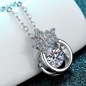 จี้เพชรโมอิส S925มงกุฎสร้อยคอเงินสเตอร์ลิงประดับของขวัญวันวาเลนไทน์ - Product Image 4