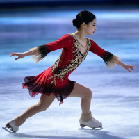 Robe de patinage artistique dégradé rouge et noir, manches 3/4 à plumes, costume de compétition avec strass, personnalisable pour enfants, adolescents et adultes, OEM