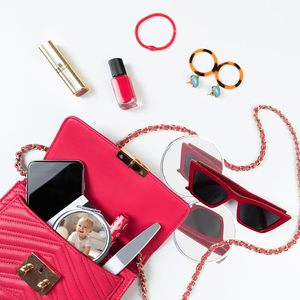 Espejo Cosmético de Viaje Plegable de Doble Cara con Logotipo Pequeño, Función de Aumento, Acabado Plateado, Bonito Regalo Personalizable, Espejo de PU - Product Image 5