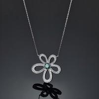 Collier Tournesol 5 Pétales en Argent Sterling S925 Entièrement Pavé de Moissanite, Tendance et Polyvalent, Bijou de Luxe pour Femme, Idéal Cadeau