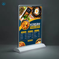 Ewen Boîte à lumière rechargeable pour vitrine, cadre d'affichage A4 en aluminium ultra-mince, double face, haute luminosité