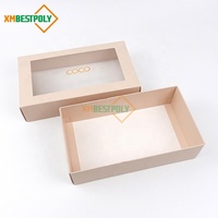 Boîte d'emballage en papier personnalisée pour desserts, biscuits, macarons, beignets, chocolats, avec fenêtre de visualisation