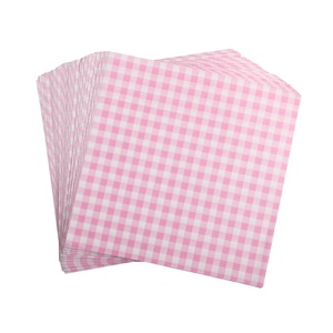 Materiales seguros para alimentos de alta calidad, hojas de papel encerado rosa a cuadros para envolver <span class=keywords><strong>hamburguesas</strong></span> y aperitivos - Product Image 2