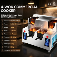 Machine de cuisson automatique SEMIKRON personnalisée à 4 pots en forme de U pour la restauration, équipement de cuisine pour restaurants