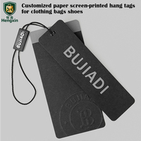 Étiquettes de vêtements personnalisées à bas prix avec impression de logo et nom, étiquettes de vêtements en papier avec cordon