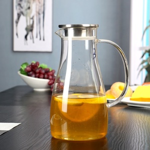 Bình thủy tinh với nắp xử lý Spout chịu nhiệt Borosilicate nước Carafe cho nóng lạnh trà nước trái cây cà phê <span class=keywords><strong>Jug</strong></span> - Product Image 2