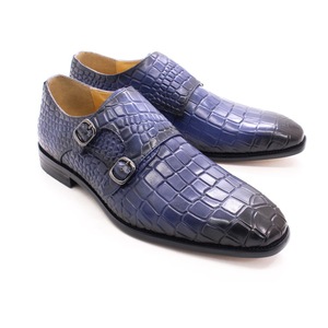 Chaussures italiennes pour hommes, chaussures à double boucle, chaussures habillées en cuir, chaussures artisanales en cuir pur pour hommes, chaussures de costume - Product Image 2
