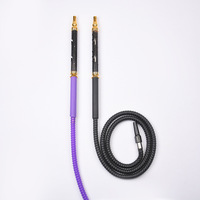 Vente Flash : Tuyau de Chicha Extra Long de 1,8 m (6 pieds) avec Poignée Creuse Sculptée Scintillante, Raccords Plaqué Or et Poignée en Silicone – Vente en Gros