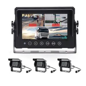 Heavy Duty AI Camera System 7-inch Waterproof Monitor Portable Dashboard Face Recognition BIBI Alarm Side Rear View Camera