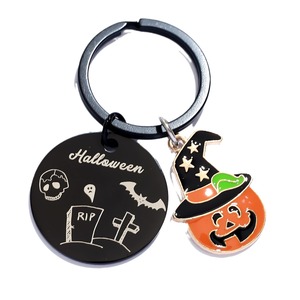 <span class=keywords><strong>2025</strong></span> <span class=keywords><strong>New</strong></span> Halloween bí ngô Mặt dây chuyền bằng thép không gỉ <span class=keywords><strong>Laser</strong></span> khắc đen <span class=keywords><strong>Keychain</strong></span> - Product Image 5
