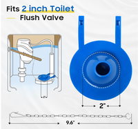 Rantai Stainless Steel Flapper Toilet 2 Inci Dirancang untuk Toilet Standar Amerika Kohler Toto Gerber AmericStopper