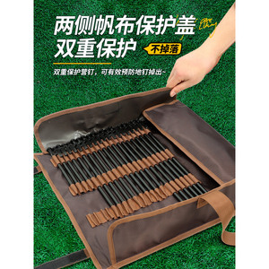 Sac de rangement pour piquets de tente Xinda, 20 emplacements, en tissu Oxford, organisateur de clous de sol pour camping en plein air avec corde et porte-outils - Product Image 2