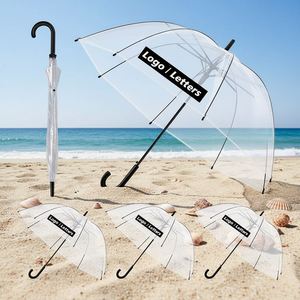 Wholesale High Quality Outdoor clear <b>Umbrella</b> <b>Windproof</b> Transparent <b>Umbrella</b> With Logo for Advertising Promotion - Product Image 2