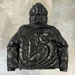 Wholesale Custom Bright Black Lightweight Quilted Puffer <b>Jacket</b> Detachable Hooded Winter Oversized Thick Down Puffer <b>Jackets</b> <b>Men</b> - Product Image 2