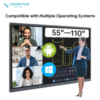Precios de Distribuidor Leaderhub, Pantalla Interactiva Plana Inteligente de 65, 75, 86, 98 y 110 Pulgadas para Enseñanza y Reuniones