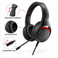 Headset Berkabel dengan Mikrofon, Peredam Kebisingan Aktif, Headband yang Dapat Disesuaikan, Nyaman untuk Penggunaan di Kantor, Daya Tahan Baterai 5-10 Jam