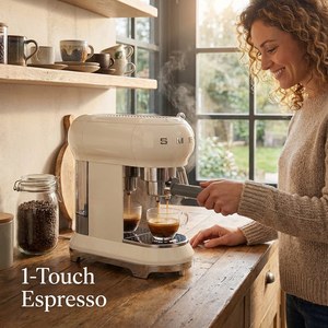 Machine à expresso semi-automatique rétro SY-122 ECF01, 15 bars, 1L, acier inoxydable, compacte, pour la maison, avec buse vapeur - Product Image 1