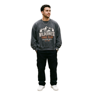 Felpa Oversize Vintage con Stampa Orso di Montagna, 100% Cotone Corduroy, Personalizzata con Stampa DTG Kornit - Product Image 1