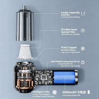 Penyedot Debu Mobil Nirkabel Portabel ABS 16000Pa Motor Tanpa Sikat Baterai 6000mAh 3 Kecepatan Genggam Mini Kering 120W Hitam Emas