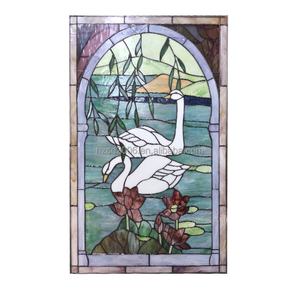 Panneau de vitrail Tiffany en verre massif de 50*80 CM, épaisseur 5mm, motif oie personnalisé, pour salle à manger, à suspendre, pour la lumière du soleil, vente en gros - Product Image 5