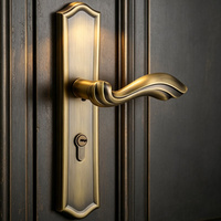 Serrure de porte magnétique silencieuse en alliage de zinc bronze antique de style européen, installation facile, universelle pour chambre et salle de bain