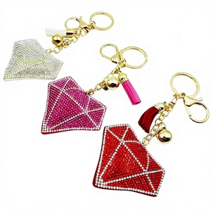 Innovative Rhinestone Personalized Tassel Crystal Diamond Shape Keychain Bag Accessories