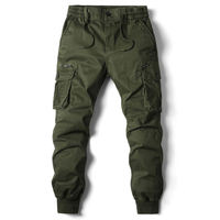 Pantalon de travail pour homme avec cordon de serrage à la taille élastique, personnalisable avec logo, plusieurs poches zippées, pour le travail et les occasions décontractées