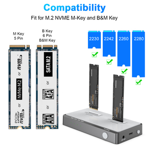 Dual Function PCIE SSD duplicatore e Clone Offline 2-in-1 HDD Dual Bay M.2 NVME Writer con interfaccia USB - Product Image 2