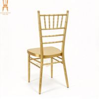 Chaises Chiavari en métal doré empilables pour événements, hôtels et mariages, vente en gros