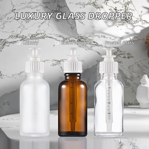 Wholesale Luxury Cosmetic <b>Glass</b> Dropper Bottles 10ml Cylinder Essential Oil Skin Care Serum Childproof Matte Hair Diffuser/Care - Product Image 2