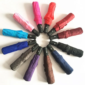 Parapluie pliant classique promotionnel avec logo personnalisé, ouverture entièrement automatique, armature en fibre de verre, design coupe-vent pour cadeaux d'affaires - Product Image 5