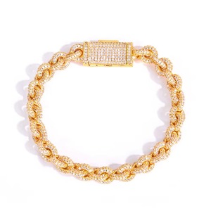 Bracelets à maillons ovales en Moissanite GRA, style urbain affirmé, en Argent S925 Vermeil Or, pavé de pierres, bijoux rap, OEM - Product Image 3