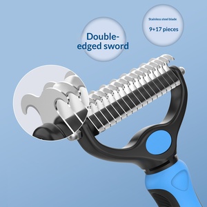 Juego de cepillos de doble cara <span class=keywords><strong>para</strong></span> el cuidado de mascotas, peine <span class=keywords><strong>para</strong></span> eliminar el pelo suelto y desenredar <span class=keywords><strong>para</strong></span> <span class=keywords><strong>gatos</strong></span> y perros - Product Image 2