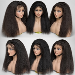 Promotion Letsfly 146$ Perruques frontales 13x4 en dentelle HD Kinky Straight avec baby hair 20 pouces 100% cheveux humains Vente en gros 250% 10A - Product Image 1