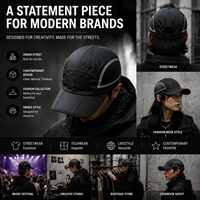 Gorras Personalizadas Premium de 5 Paneles, Color Verde Bosque, Rosa Melocotón, Panel Negro, Malla Transpirable, Estilo Couture Urbano
