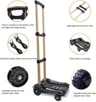 BAOYU – Mini chariot pliable à 4 roues, chariot à main, chariot en plastique, chariot à bagages pliable