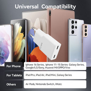 Tamaño Mini 20W 2 puertos KC KCC aprobado Pd3.0 Qc3.0 <span class=keywords><strong>cargador</strong></span> móvil rápido Usb a tipo C <span class=keywords><strong>cargador</strong></span> GaN para tableta de teléfono Android - Product Image 6