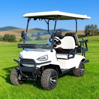 Voiturette de golf électrique avec rangement arrière supplémentaire, batterie lithium 72V, pare-soleil extérieur personnalisé, moteur 7KW, 4 places