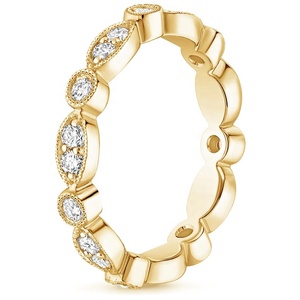 Di nuovo Modo Delicato di Alta Polacco Monili 10K Oro Mezza Eternity Art Deco <span class=keywords><strong>Anello</strong></span> di Moissanite Del Diamante Da Sposa Eterno Luxe <span class=keywords><strong>Tiara</strong></span> <span class=keywords><strong>anello</strong></span> - Product Image 3