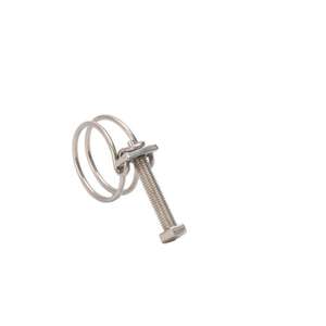 Collier de serrage <span class=keywords><strong>double</strong></span> fil en acier inoxydable 304 robuste, réglable, pour tuyaux et conduites, capacité de charge 1000 kg - Product Image 2