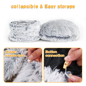 Nido di <span class=keywords><strong>Tunnel</strong></span> per gatti invernali di origine di fabbrica lungo peluche letto a <span class=keywords><strong>Tunnel</strong></span> pieghevole per gatti con motivo solido traspirante caldo nido per animali domestici - Product Image 4