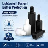 Entretoise hexagonale blanche en nylon PA66, colonne de support à tête unique, goujon en plastique pour PCB, électronique, ordinateur