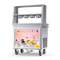 Máquina de Helados Comercial para Remolques de Comida con Enfriamiento Rápido, de Acero Inoxidable, para Producción de Helado en Rollo a Base de Frutas y Leche